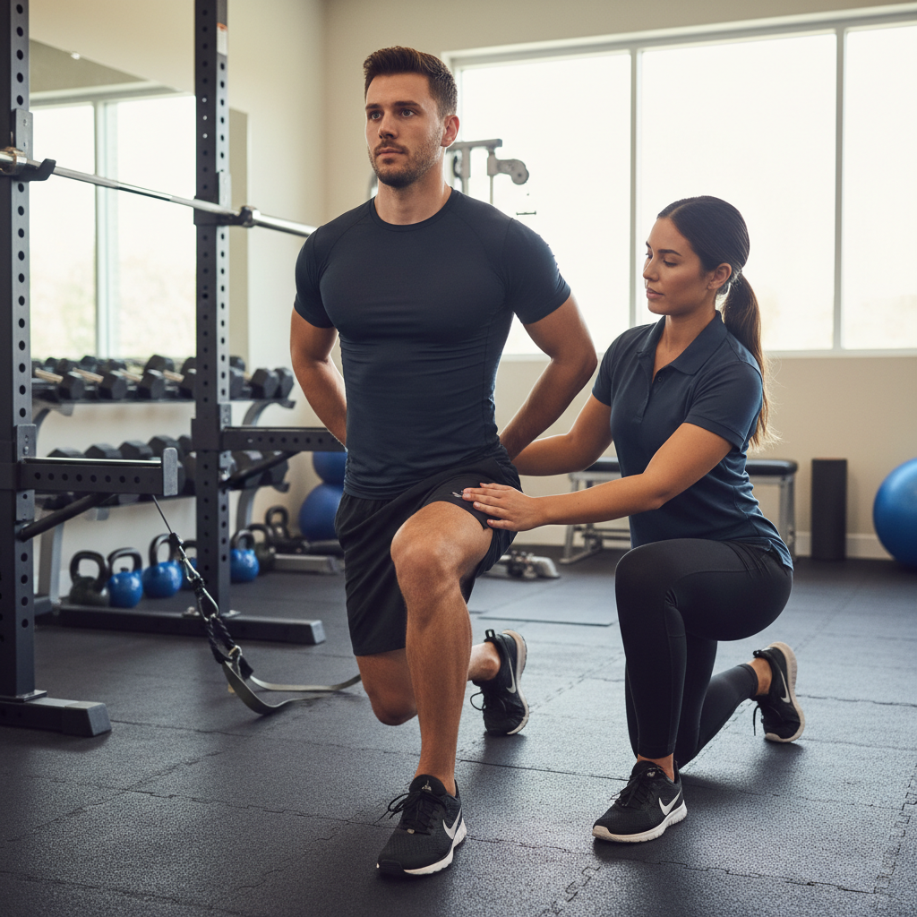 Athlete receiving specialized rehabilitation and strength training at physical therapy clinic in Cheshire Connecticut