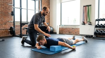 Athlete performing functional movement assessment at a performance therapy clinic in Cheshire